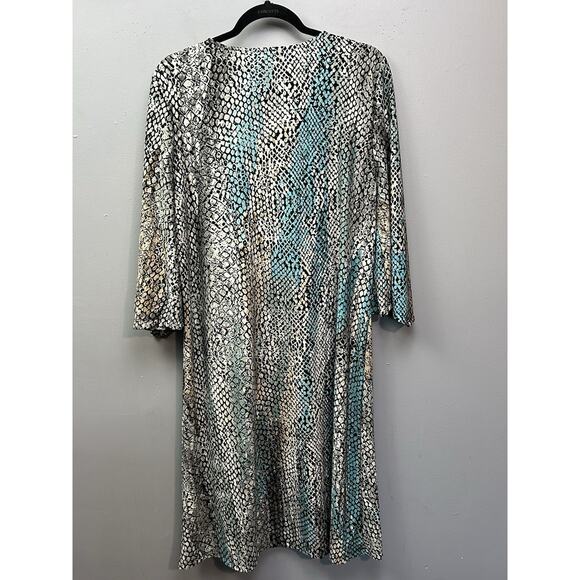 Blooming Rose Reptile Dress Womens Plus size 2X Lace Up front Pullover Animal - Picture 2 of 8